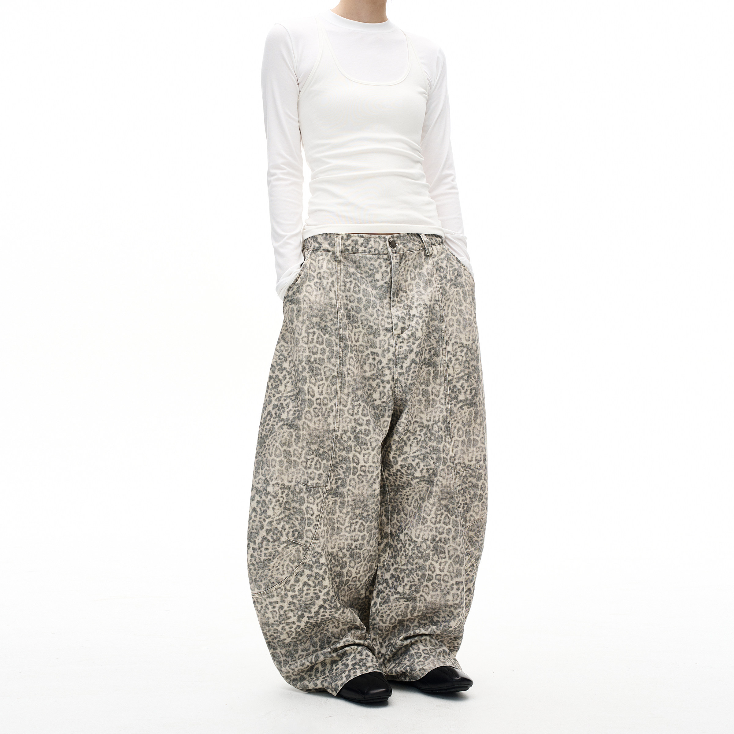 MADWITCH美式复古做旧阔腿水洗豹纹牛仔裤男女宽松廓形弯刀裤子潮,男装,牛仔裤,淘宝优惠券,粉丝福利购,淘宝优惠卷