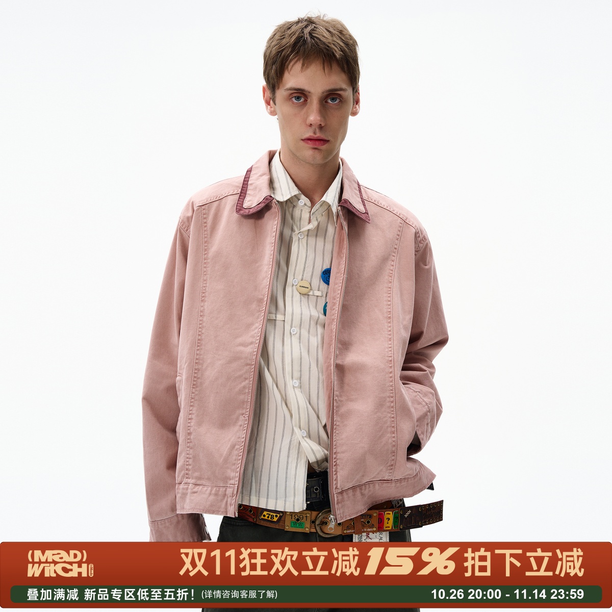 MADWITCH复古低饱和双领工装夹克