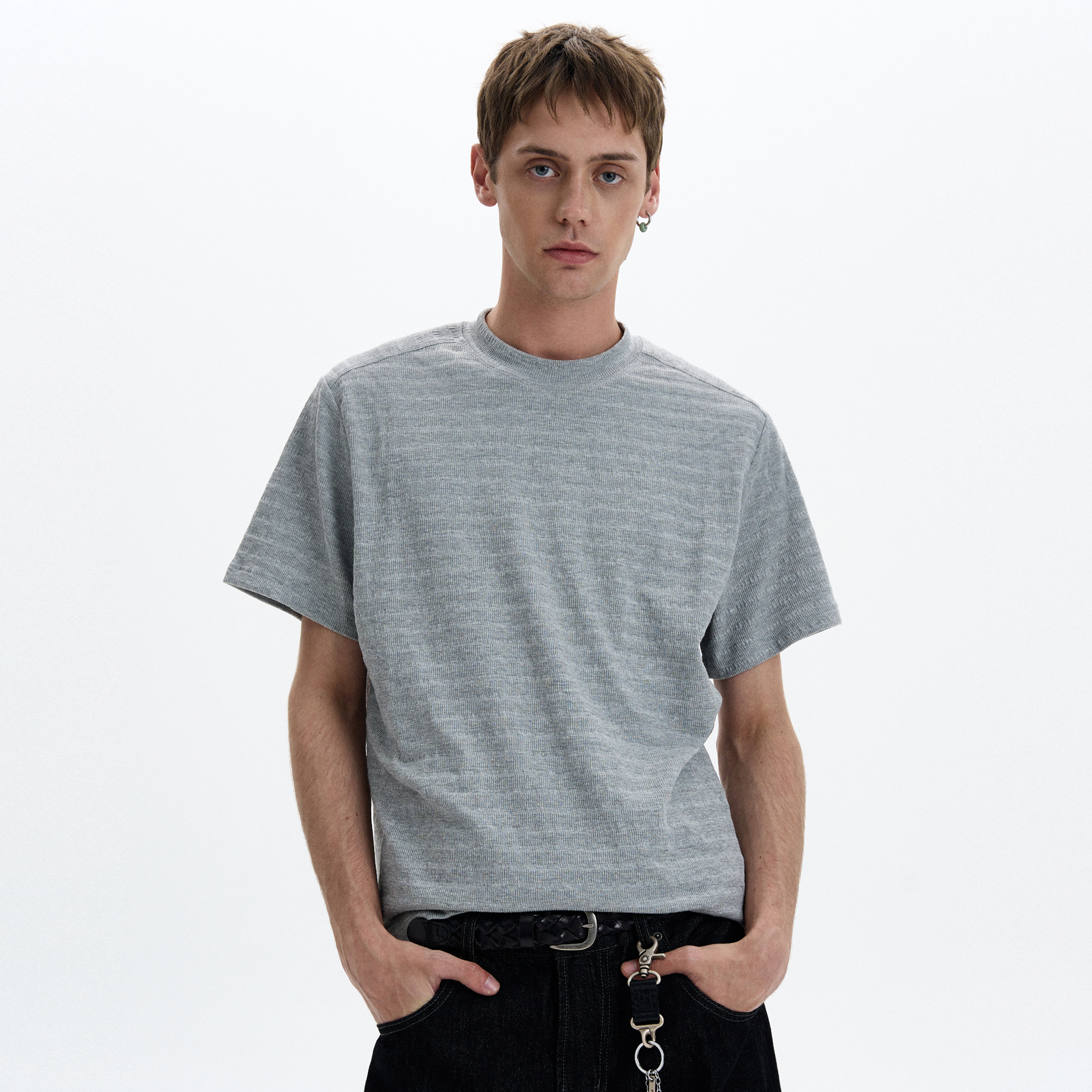 MADWITCH美式肌理感针织短袖T恤