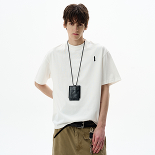 MADWITCH美式简约高级感刺绣短袖T恤男女宽松休闲cleanfit上衣ins