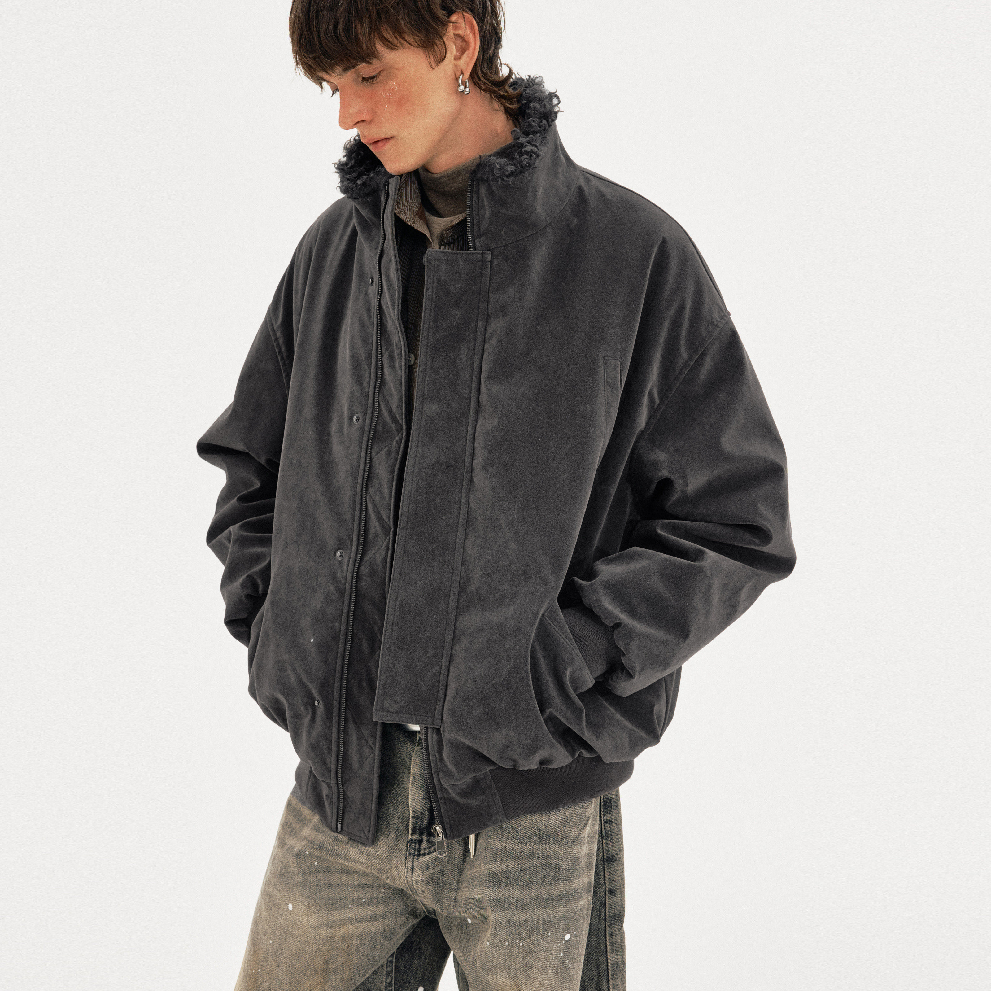 MADWITCH冬季复古做旧水洗麂皮毛领棉服男女宽松休闲保暖加厚外套,男装,棉衣,淘宝优惠券,粉丝福利购,淘宝优惠卷