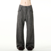 子 男女宽松复古vintage微喇裤 MADWITCH新款 欧美老钱风垂感休闲裤