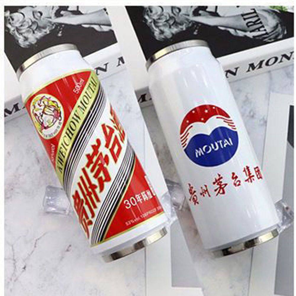 易拉罐网红水杯可乐创意304不锈钢啤酒男女高颜值保温杯潮流吸管