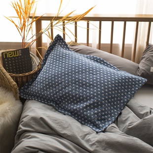 雅赞星星枕套三层纱布系列吸汗透气夜阑全棉棉纱成人枕套