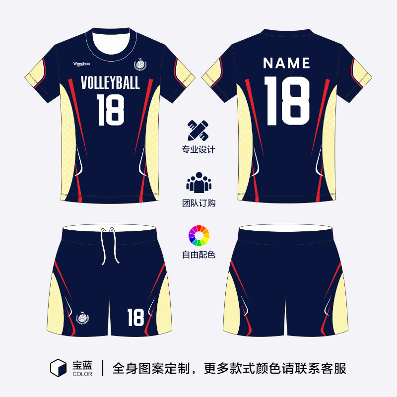 可定制LOGO速干透气排球服
