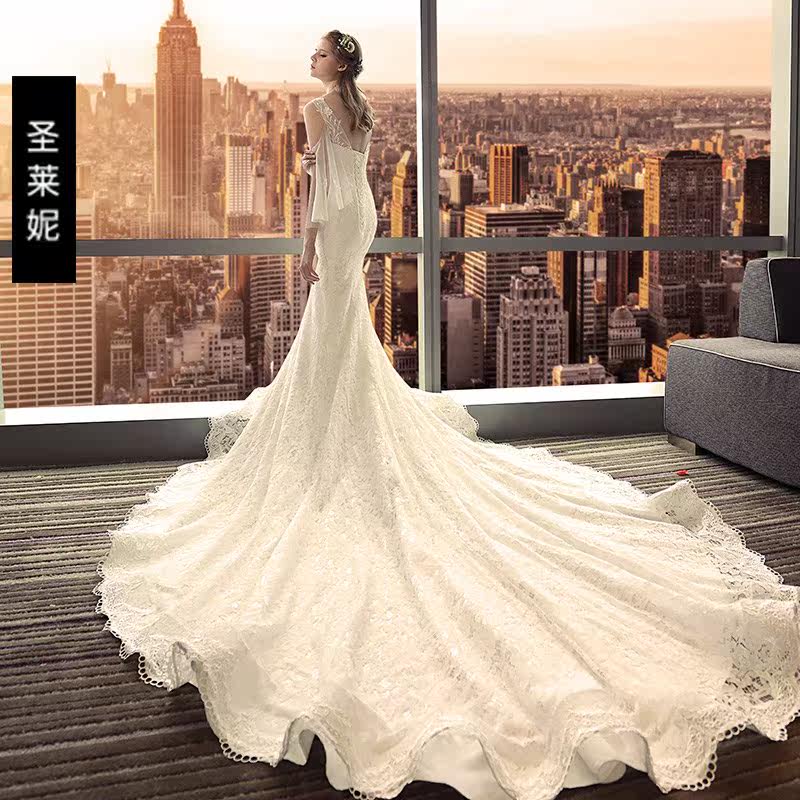 鱼尾婚纱2019新款新娘结婚公主梦幻时尚修身显瘦长拖尾在类目 女装/女士精品, 婚纱/旗袍/礼服, 婚纱中 - 来自Buy2taobao.com提供专业的淘宝代购服务