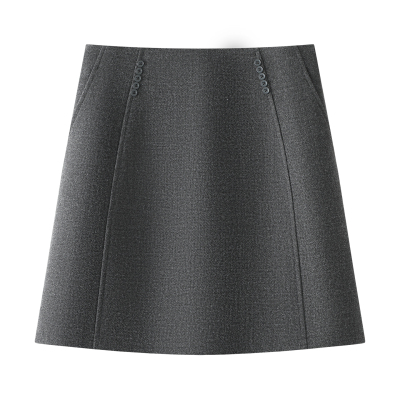 气质毛呢A字短裙女2025新款超好看冬装半身裙小个子显瘦包臀裙子