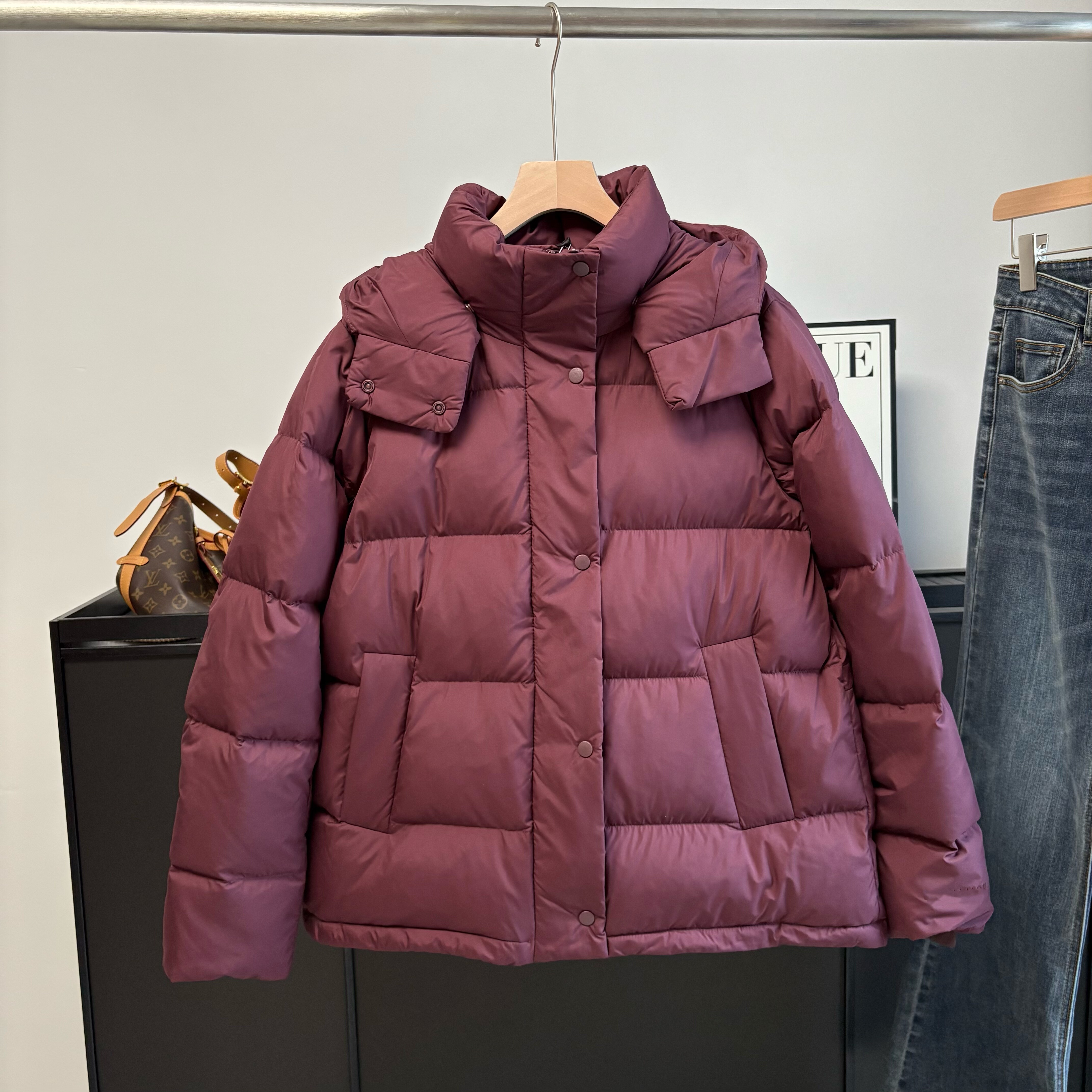 加拿大单 五格羽绒服连帽可卸加厚鹅绒羽绒服时尚外套