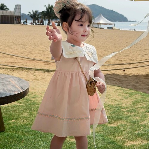 女童刺绣连衣裙夏季甜美