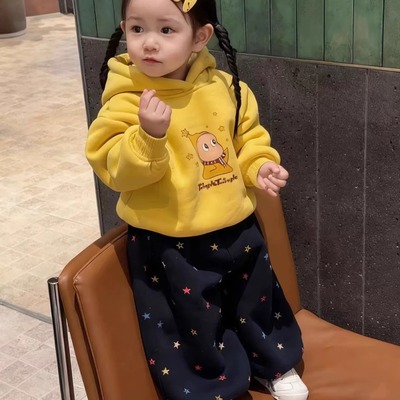 女童2025冬季新款加绒加厚套装