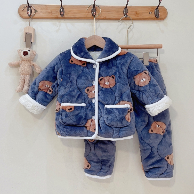 男女童加绒加厚保暖品质家居服