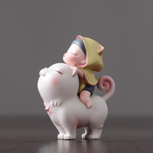 白夜童话汽车载饰品摆件治愈办公室装 饰创意生日桌面小摆件女礼物