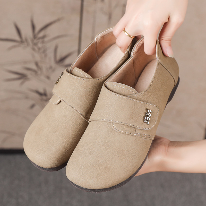 真皮勃肯鞋女2026新款春季舒适百搭软底防滑牛筋底休闲平底单鞋女,女鞋,深口单鞋,淘宝优惠券,粉丝福利购,淘宝优惠卷