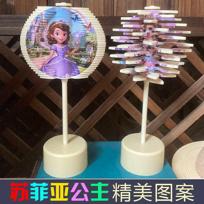 苏菲亚公主旋转棒棒糖女孩玩具双面转转乐旋转螺旋树创意书桌摆件
