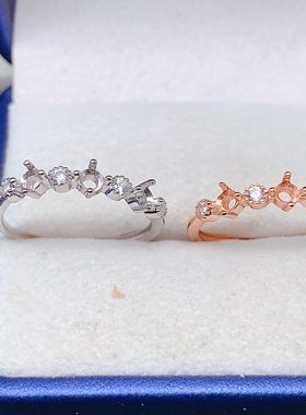 小巧学生3*3mm圆形活口戒指空托