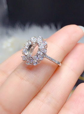 伯利尔女S925戒指空托