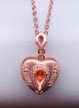 吊坠空托镶嵌4*6mm蓝宝