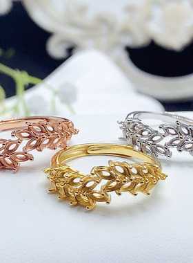 设计款麦穗群镶饰品配件S925纯银