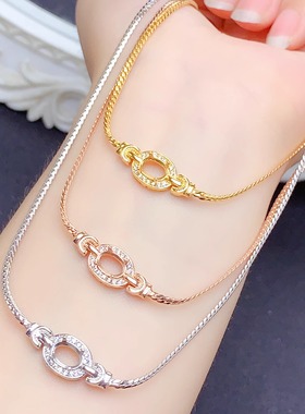 S925银项坠项链空托5*7mm裸石