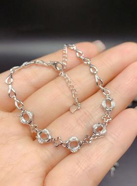 伯利尔女S925手链空托