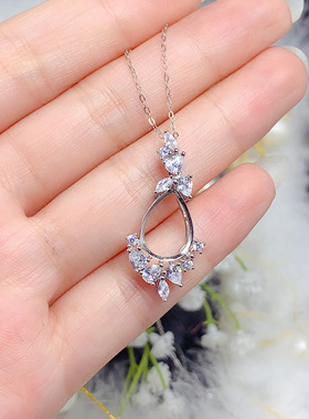 伯利尔女S925吊坠空托