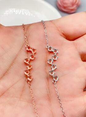 伯利尔女S925手链空托