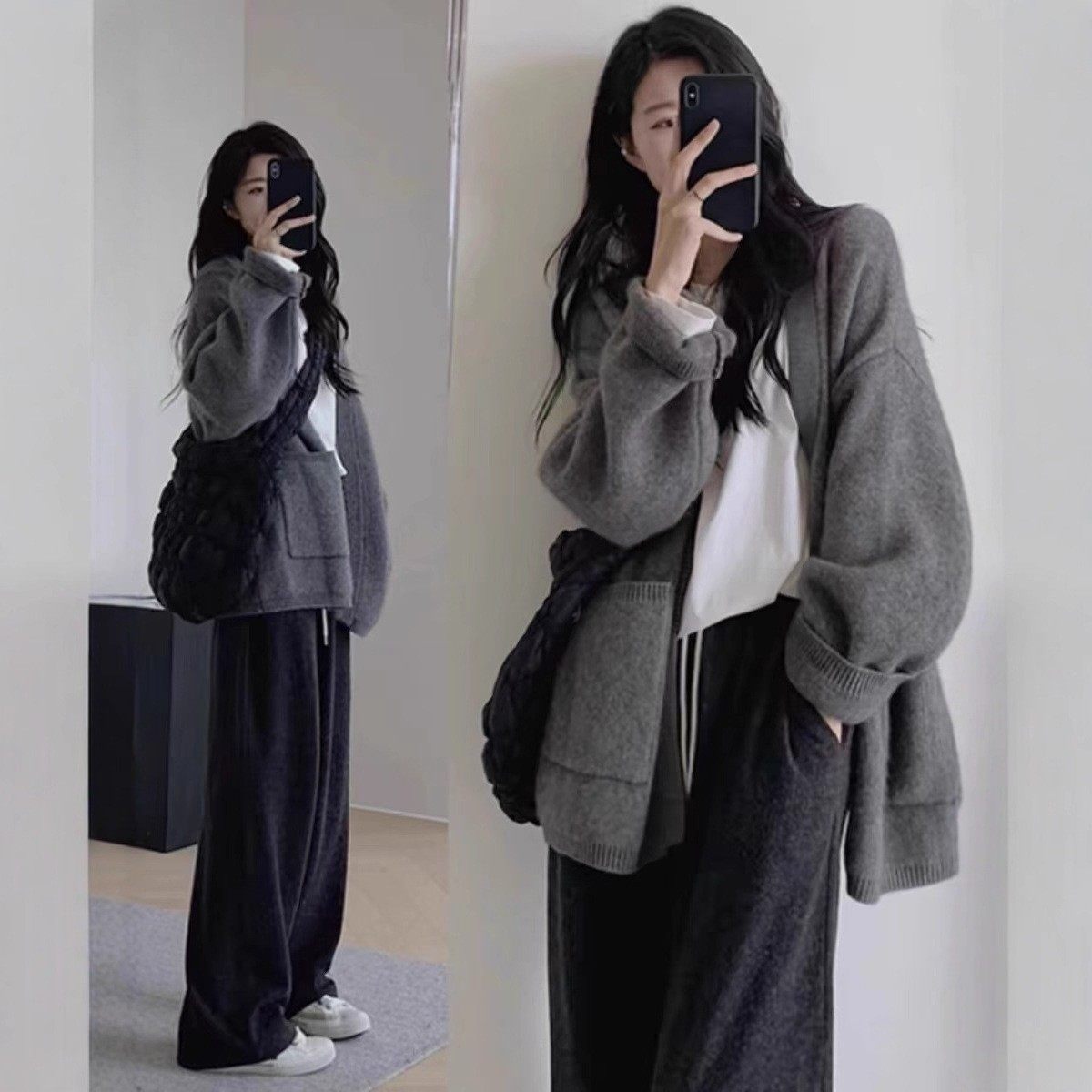 秋冬季新款韩版宽松针织开衫慵懒风纯色口袋气质毛衣外套女潮,个性定制/设计服务/DIY,连衣裙加工定制,淘宝优惠券,粉丝福利购,淘宝优惠卷