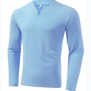 热卖 秋季 健身大码 弹性舒适长袖 领 运动恤男装 亚马逊外贸新款