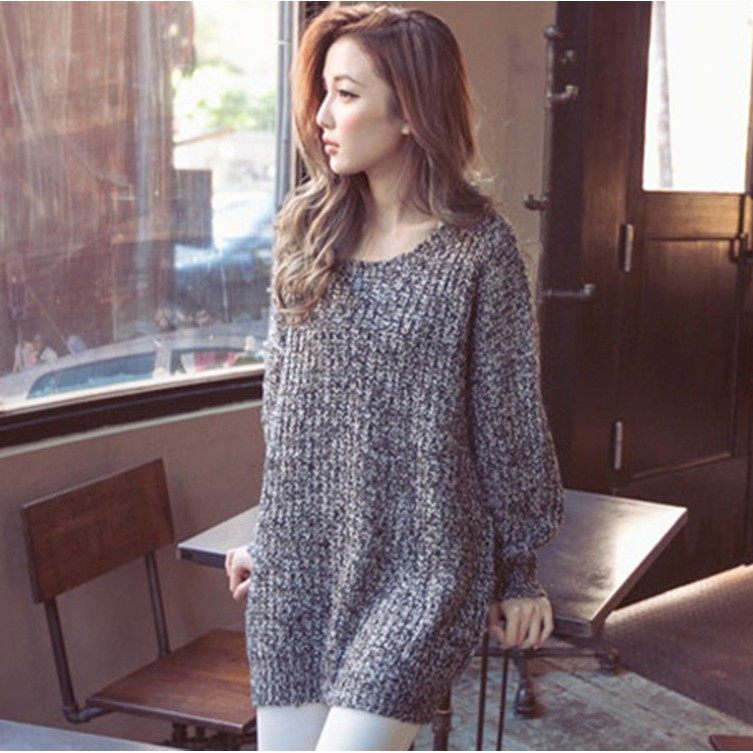 韩国外贸慵懒风中长款宽松毛衣大圆领显瘦杂色薄款针织衫外套毛衫,个性定制/设计服务/DIY,连衣裙加工定制,淘宝优惠券,粉丝福利购,淘宝优惠卷