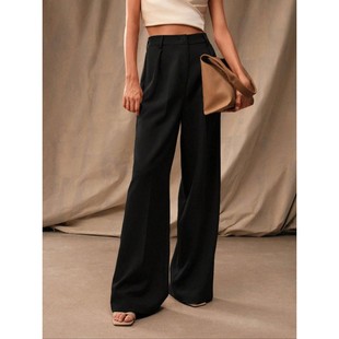 新款 裤 纯色时尚 小众西装 显瘦休闲长裤 现货欧美跨境热销春季