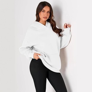 保暖卫衣女 运动休闲长袖 秋冬新款 跨境亚马逊宽松连帽卫衣女式