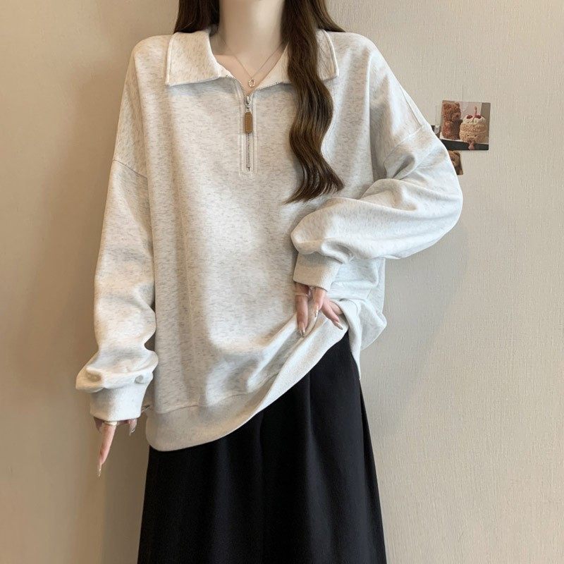 欧美实拍半拉链翻领长袖卫衣女春秋季薄款韩版宽松显瘦上衣,个性定制/设计服务/DIY,连衣裙加工定制,淘宝优惠券,粉丝福利购,淘宝优惠卷