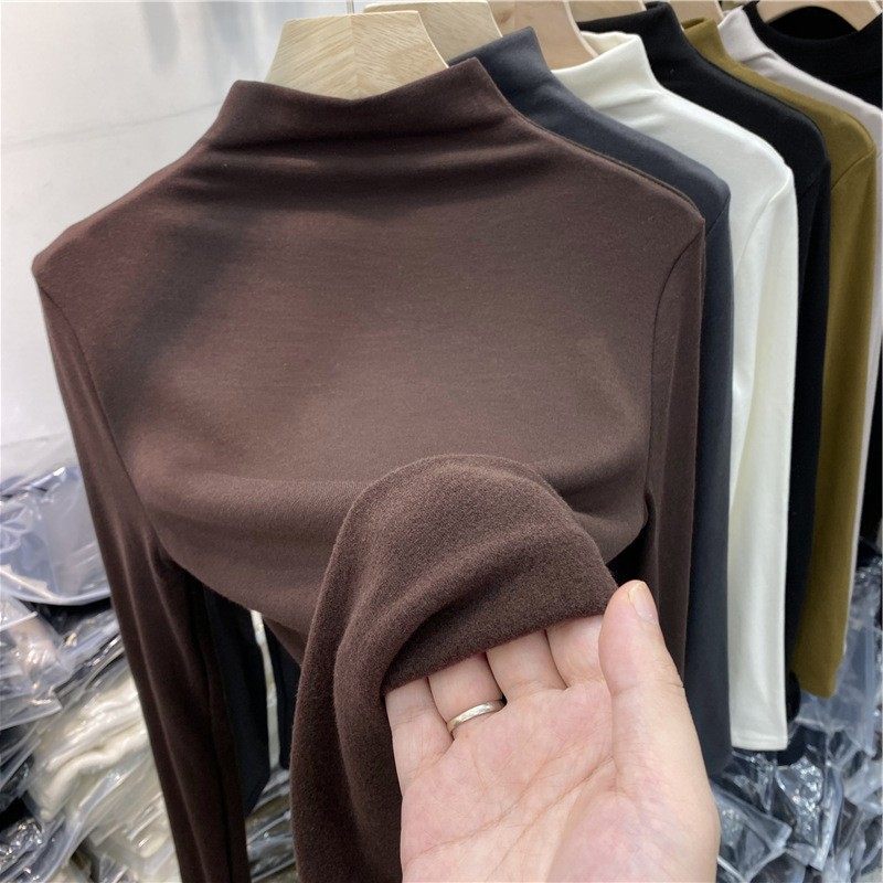 欧美纯色半高领德绒磨毛小衫女秋冬季加绒长袖恤保暖上衣,个性定制/设计服务/DIY,连衣裙加工定制,淘宝优惠券,粉丝福利购,淘宝优惠卷