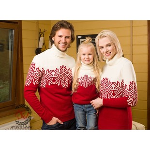 欧美女装 童装 圣诞亲子装 女装 跨境毛衣圣诞提花毛衣 男装 新款