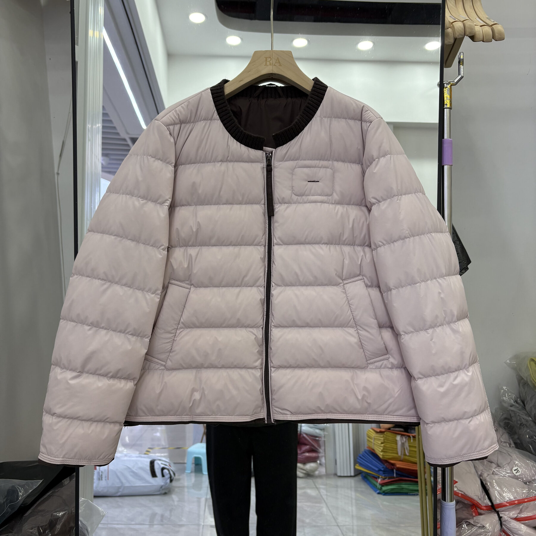 秋冬韩版宽松螺纹圆领羽绒服女短款轻薄保暖小个子排骨外套冬装