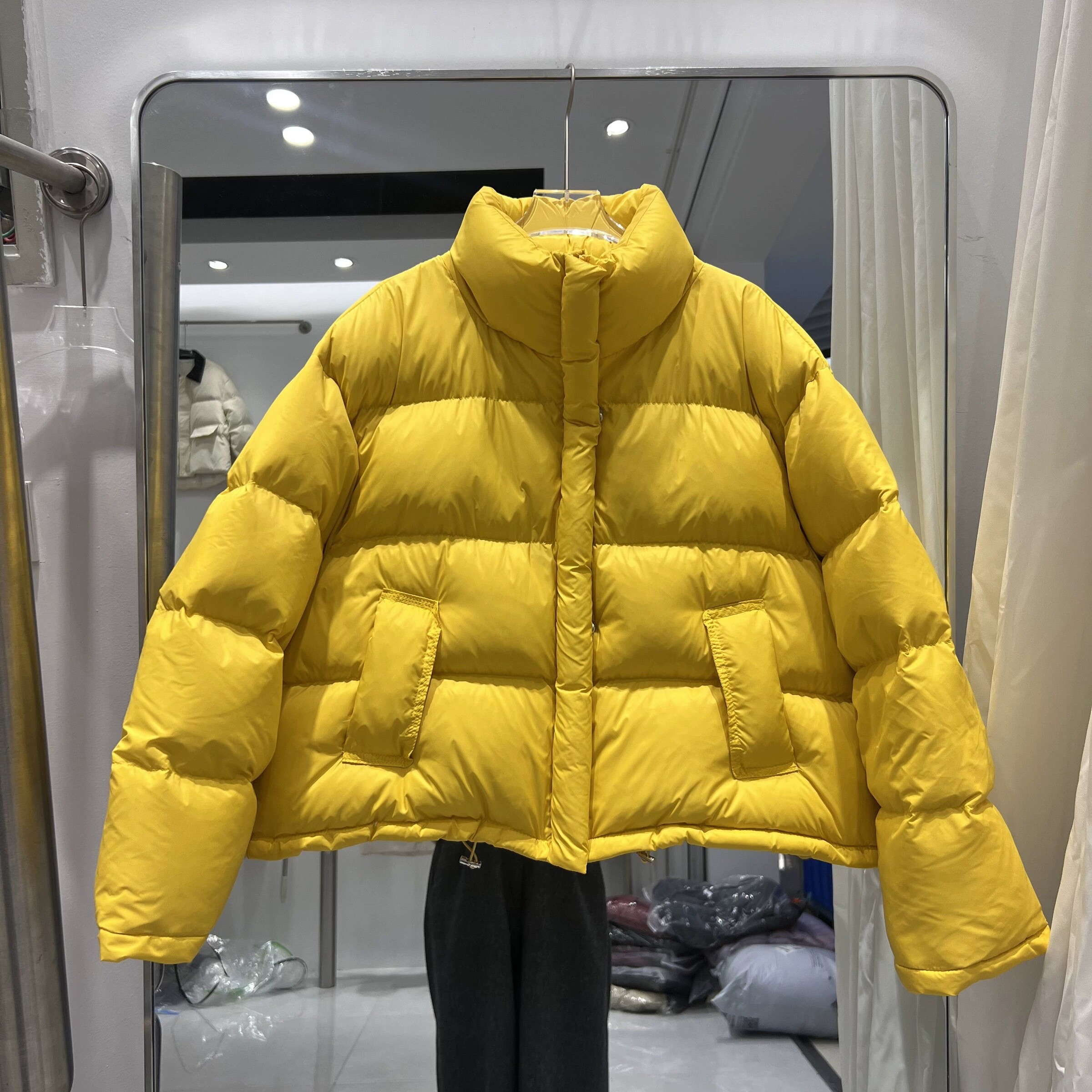 秋冬韩版宽松立领羽绒服女短款加厚保暖小个子面包服外套小黄Y