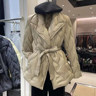 新国标90绒秋冬设计韩版 显瘦气质洋气外套 羽绒服女收腰翻领修身