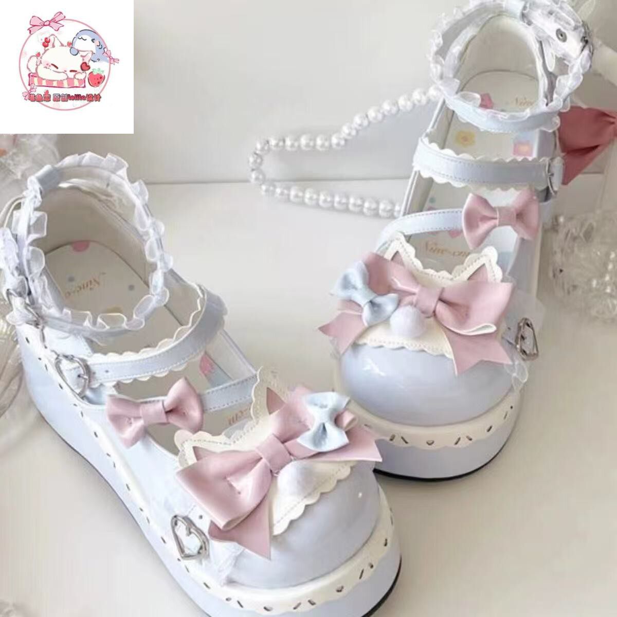 JK小皮鞋Lolita鞋奶油彩色软底