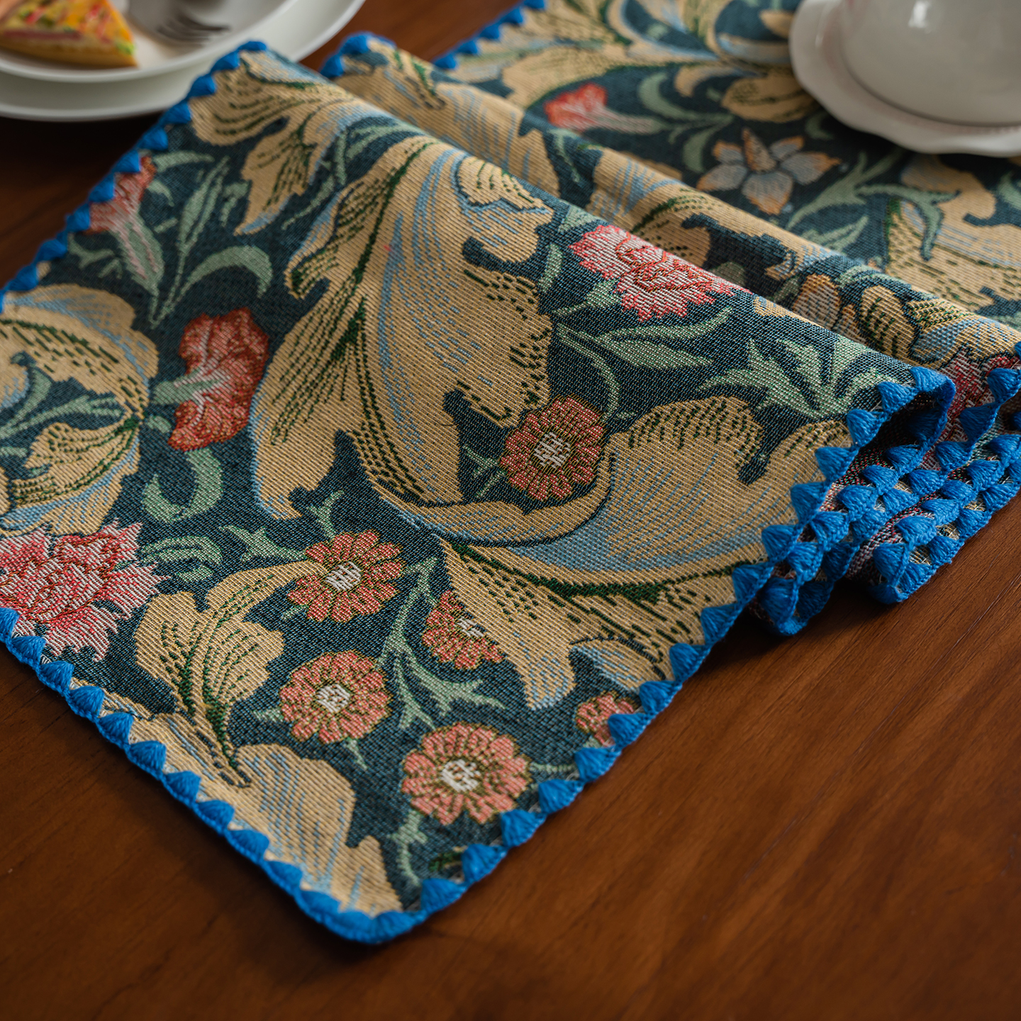 民族风复古桌旗带流苏花边