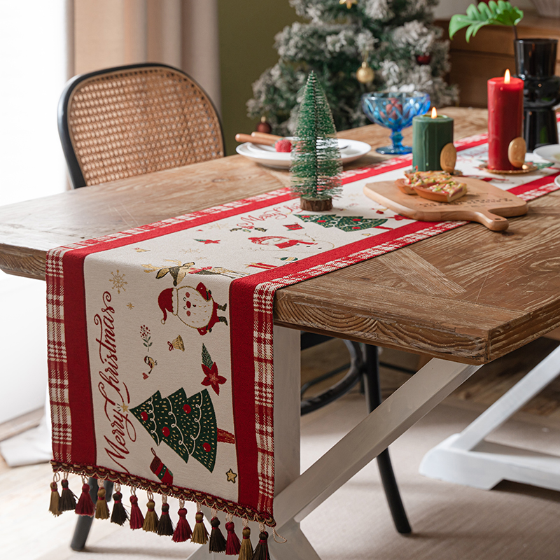 圣诞节装饰品新年桌布桌旗