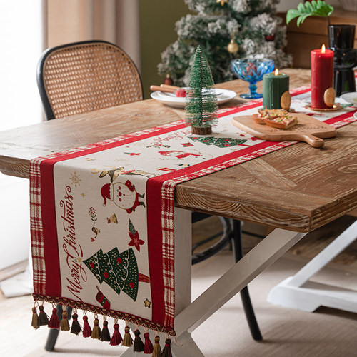 圣诞节装饰品新年桌布桌旗