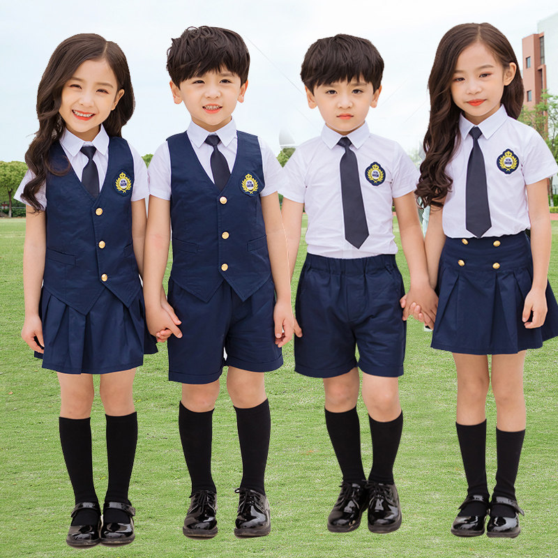 幼儿园园服夏装英伦学院风儿童校服套装小学生班服夏季毕业照服装