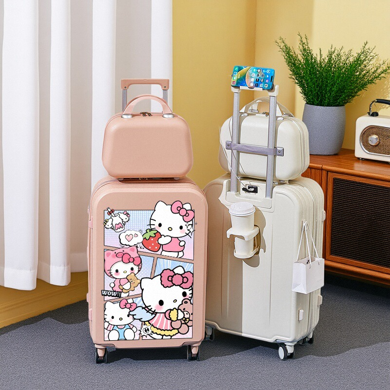 卡通可爱行李箱女20寸小型登机箱男学生24寸时尚可充电拉杆旅行箱