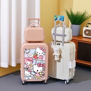 卡通可爱行李箱女20寸小型登机箱男学生24寸时尚可充电拉杆旅行箱