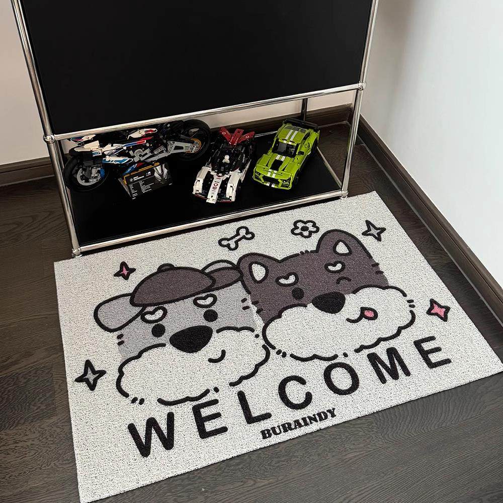 门口地垫门外雪纳瑞原创周边入户门丝圈地垫除尘耐脏PVC脚垫可裁,居家布艺,入户地垫,淘宝优惠券,粉丝福利购,淘宝优惠卷