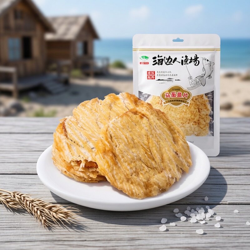 即食烤鱼片马面鱼片58g海鲜零食海味小吃手撕风琴鳕鱼片青岛特产