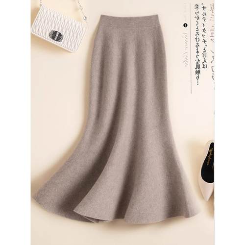 时尚山羊绒针织包臀裙女2025年秋冬新款优雅气质显瘦小个子鱼尾裙