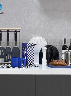 简约样板房间厨房装饰品组合