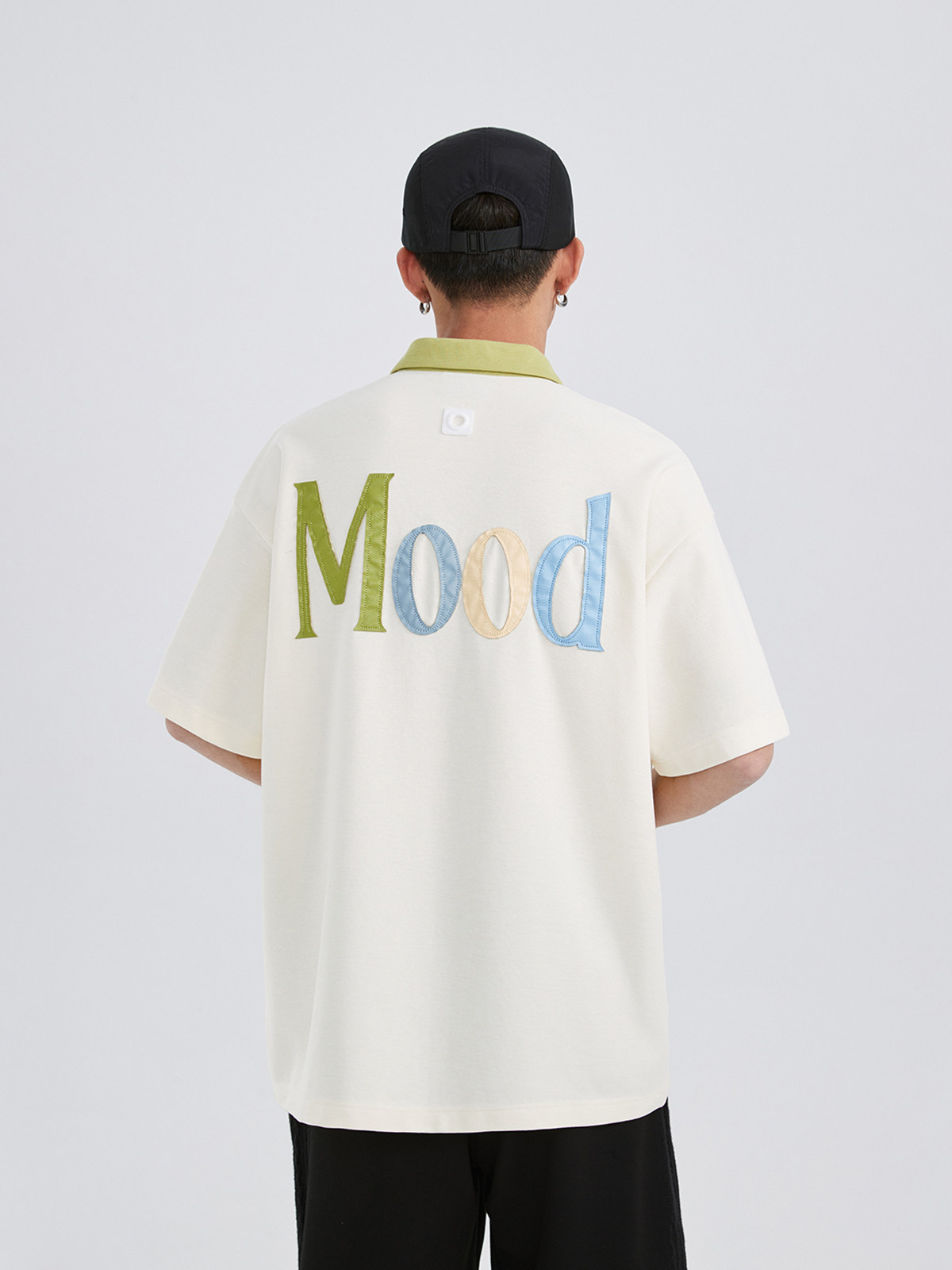 PCLP MOOD SKINNED SHORT-SLEEVED POLO GUOCHAO BRAND COUPLE HALF-SLEEVED AMERICAN RETRO LOOSE LAPEL CASUAL T-SHIRT MEN