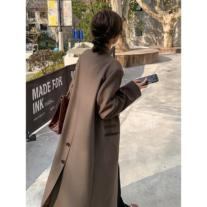 今年2025风衣长款西装爆款高级新款女外套感休闲西服超火流行秋季